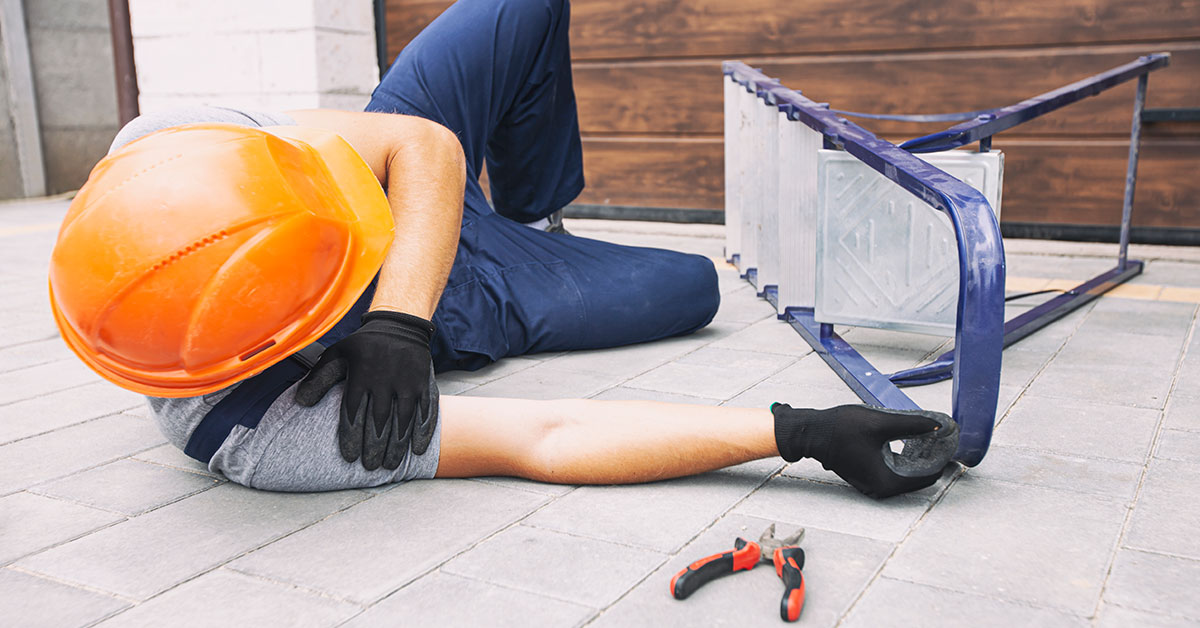 The worker fell down from the ladder while working near the house